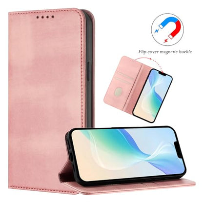 Phone Case Leather Compatible with Galaxy A10E Card Holder, Women Men Leather Case Protection Shockproof Magnetic Flip Folio Cover RFID Blocking Wallet Leather Compatible with Samsung Galaxy A20E/A10E - color: Pink