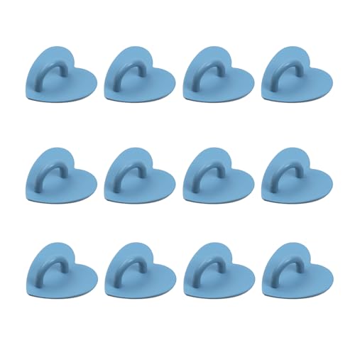 12Pcs Phone Charm Hook Adhesive (Heart Shaped, Blue) - color: Blue
