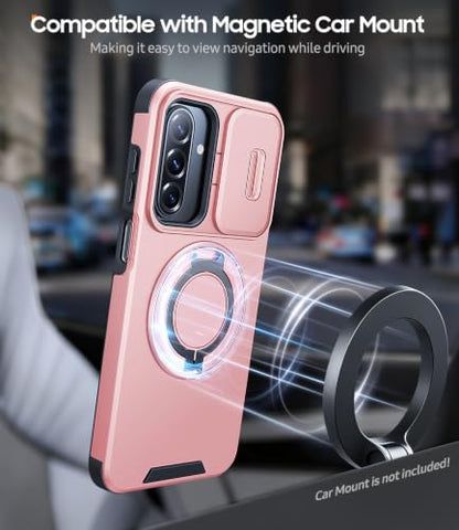 JAME for Samsung Galaxy A17/A16 5G Phone Case with Stand Slide Camera Cover - color: Pink, size: Galaxy A16/A17