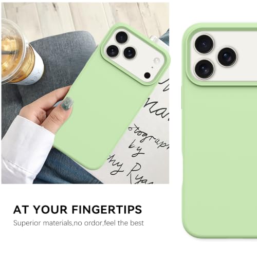 GUAGUA Compatible with iPhone 17 Pro Max Case 6.9 Inch Liquid Silicone Soft Rubber Slim Thin Microfiber Lining Cushion Texture Cover Shockproof Protective Phone Case for iPhone 17 Pro Max,Matcha Green - color: Matcha Green, size: iPhone 17 Pro Max