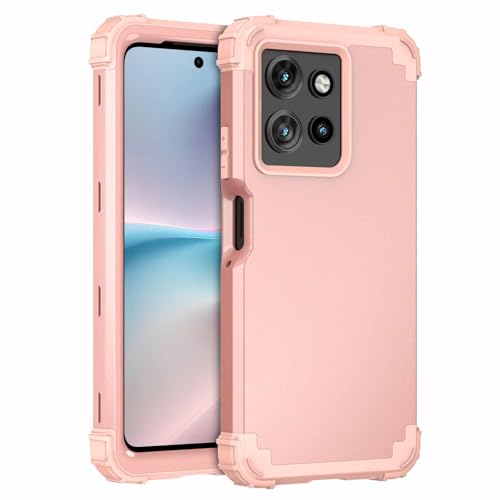 Phone Case for Motorola Moto G Power 2025/Moto G Play 5G 2025 Hard Cover Shockproof Soft Silicone Bumper Hybrid Three Layer Heavy Duty Grip Rugged Protective Cell GPower GPlay XT2515-1 Rose Gold - color: Rose Gold
