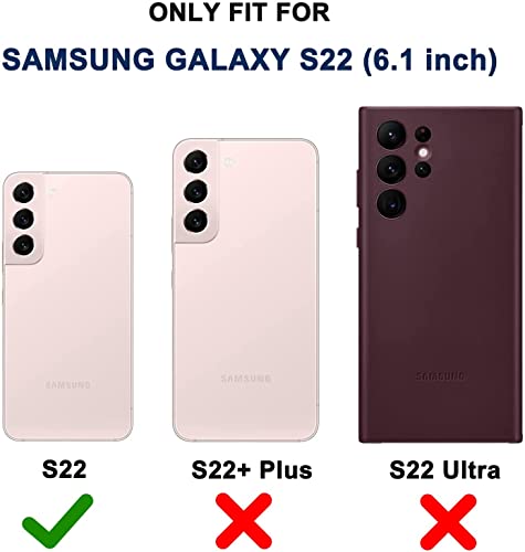for Samsung Galaxy S22 Case with Belt Clip Holster, 2X Screen Protector, [Military Grade Protection] Heavy Duty Full Body Shockproof Dust-Proof Rugged Protective Cover for Samsung S22 5G (Black B) - color: Black-B