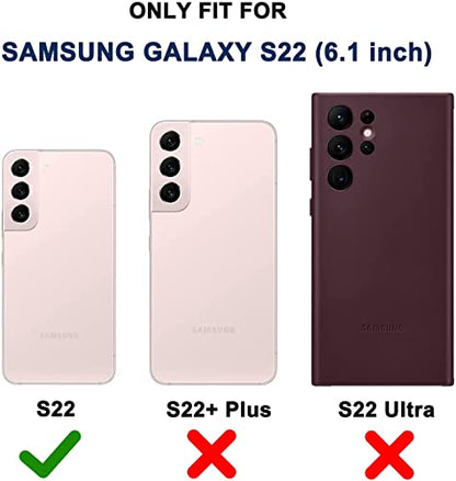 for Samsung Galaxy S22 Case with Belt Clip Holster, 2X Screen Protector, [Military Grade Protection] Heavy Duty Full Body Shockproof Dust-Proof Rugged Protective Cover for Samsung S22 5G Turquoise - color: Turquoise