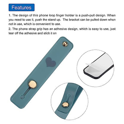 MECCANIXITY 2 Pcs Phone Loop Finger Holder Silicone Phone Strap Grip Holder Cell Phone Grip Stand for Most Smartphones Blue,Navy - color: Blue,Navy