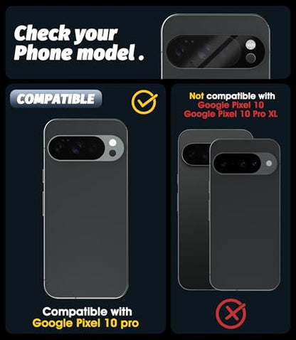 Orzero (5 Pack) Camera Lens Protector for Google Pixel 10 Pro, Protector de Cámera Tempered Glass 9H Precise Camera Cutouts Anti-Scratch Does Not Affect Night Shots and Flash - size: Google Pixel 10 Pro