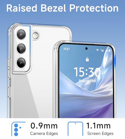 USLAI Case for Samsung Galaxy S22+ Plus 5G, Anti-Yellowing, Crystal Clear Back, Shockproof & Military‑Grade Drop Protection - Transparent - color: Clear, size: Galaxy S22+ Plus