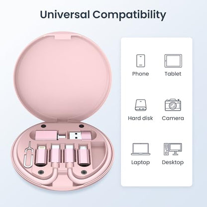 Elebase for iPhone Duo 18 Pro USB Charging Adapter Kit,Multi USB C Adaptor - color: Pink