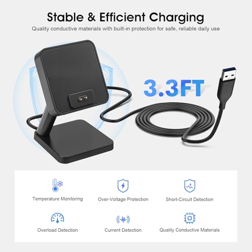 REEYEAR Desktop Magnetic Charging Stand fits for Amazfit Balance 2 Smart Watch, Charger Dock Adapter Replacement with 3.3FT USB A Cable, Non-Slip Base, for Balance 2 Only