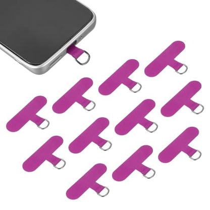 uxcell 12pcs Phone Tether Tab, Universal Phone Lanyard Patch T Shape Cell Phones Strap Replacement Part for Most Smartphone Cases, Rose Red - color: Rose Red