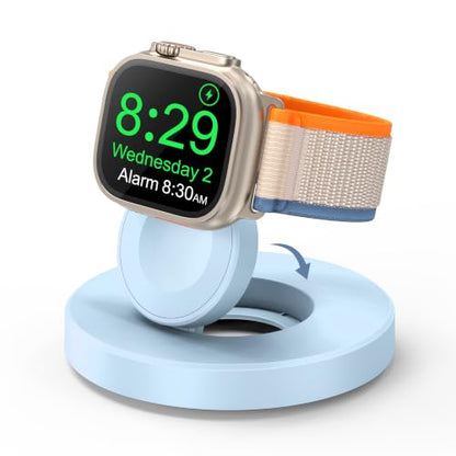 Upgraded for Apple Watch Charger, Foldable Travel Fast Charging Dock - color: Blue, size: USB A
