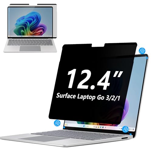 Adeway Privacy Screen Protector for Surface Laptop Go 3-2-1 12.4 Inch, Magnetic Nano, Anti-Spy, Removable, Blue Light & UV Blocking, Anti-Glare - size: Laptop Go 12.4"