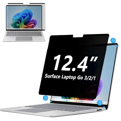 Adeway Privacy Screen Protector for Surface Laptop Go 3-2-1 12.4 Inch, Magnetic Nano, Anti-Spy, Removable, Blue Light & UV Blocking, Anti-Glare - size: Laptop Go 12.4"