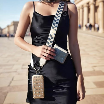 Clip and Go Strap for Phone with Wallet Crossbody,Phone Strap with Zipper Pouch and Adjustable Chain - color: 2pcs Mix Color-b