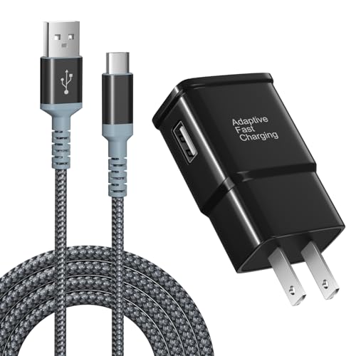 Adaptive Fast Charging Wall Charger with USB C Cable 10Ft, Excgood Fast Charger Power Adapter USB Type C Cable Fast Charging Compatible with Galaxy S25 S24 S23 S22 S21 S8 S9 S10 A15 A03s Android Phone
