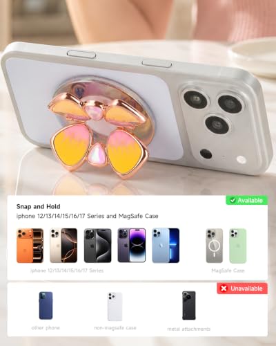 [2026 All-New] for MagSafe Clover Phone Grip, Glitter Colorful - color: Colorful Clover