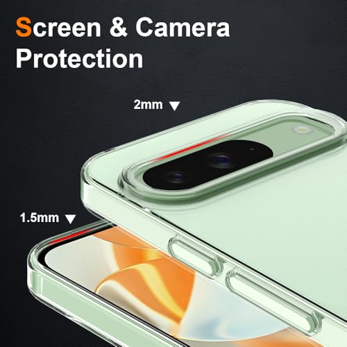 Silicone Clear Google Pixel 9/9 Pro Case, Ultra Thin with Comfort Grip | Soft Slim-Fit TPU Pixel 9/9 Pro Phone Cover,Non-Slip,Shockproof Protection,Scrath-Resistant - size: Pixel 9-9 pro case
