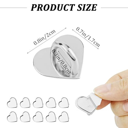 Heart Cell Phone Ring Holder, Cute Phone Charm Hooks Adhesive (Sliver) - color: Sliver