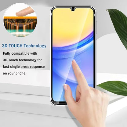 2 Pack Compatible with Samsung Galaxy A15 5G/4G Screen Protector,Full Coverage 9H Tempered Glass Film,HD Clear Scratch Resistant,Bubble-Free for Galaxy A15(6.5 Inch) Screen Protector - color: Samsung Galaxy A15 5G
