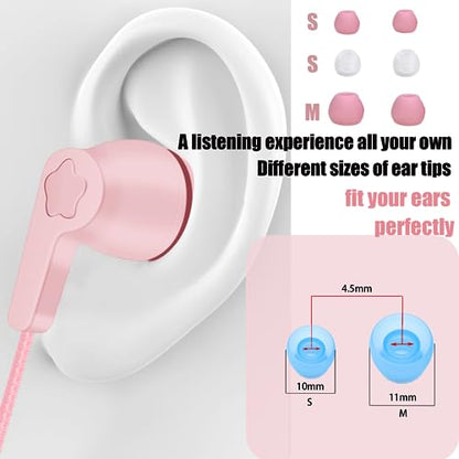 2-Pack Teens Wired Earbuds with Cases, 3.5mm School Headphones, Fairy tale - color: Fairy tale