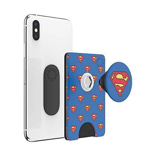 PopSockets Adhesive Phone Wallet and Card Holder with Grip, Marvel - Superman Pattern - color: Superman Pattern, style: Adhesive