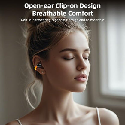Open Ear Sport Earbuds, Clip on Bluetooth Headphones for Running Workout