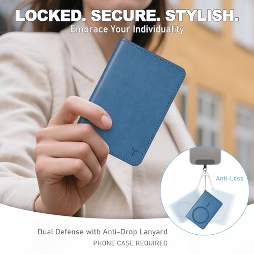 TUCCH for Magsafe Wallet, 6 Card Slots with RFID Blocking, Light Blue | for iPhone 17/17e/16/15/14/13/12 Pro/Pro Max/Plus, Clear ID Window, Magnetic Closure, PU Leather - color: Light Blue