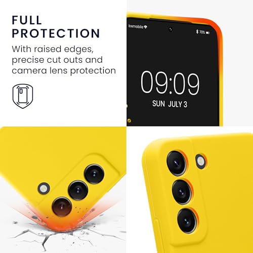 kwmobile Case Compatible with Samsung Galaxy S22 Case - Slim TPU Silicone Phone Cover - Soft Touch Finish - Radiant Yellow - color: Radiant Yellow, size: Galaxy S22