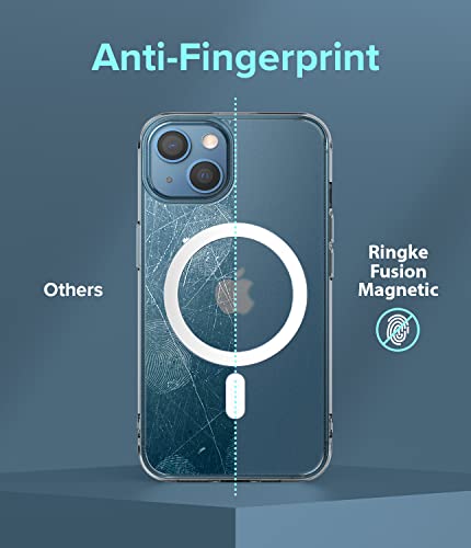 Ringke for iPhone 13 Mini Case [Fusion Magnetic Matte Clear] | Compatible with MagSafe, Oil & Dirt Resistant, Anti-Fingerprint Technology Prevents Oily Smudges, Feels Velvety Soft - size: iPhone 13 Mini