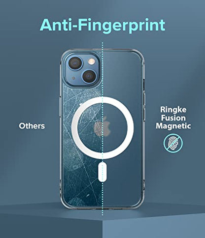 Ringke for iPhone 13 Mini Case [Fusion Magnetic Matte Clear] | Compatible with MagSafe, Oil & Dirt Resistant, Anti-Fingerprint Technology Prevents Oily Smudges, Feels Velvety Soft - size: iPhone 13 Mini
