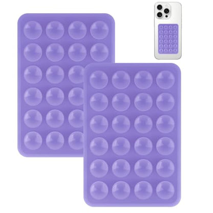 Yojaro 2 Pack Silicone Suction Phone Case Mount, Silicon Adhesive Smartphones Stand Sticky, Non Slip Suction Cup, Hands-Free Phone Accessories Holder for Selfies and Videos Purple - color: Purple