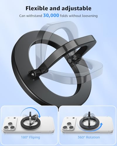 【2 Pack】 SUPERONE for MagSafe Phone Grip, Magnetic Phone Ring Holder - color: 2 Pcs Black