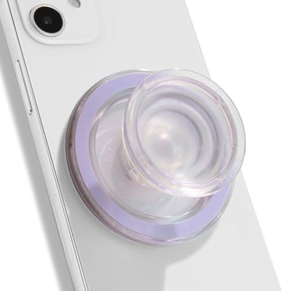 OnTheGrip Compatible with Magsafe Magnetic Authentic Translucent Color Design Collapsible Mobile Phone Grip Stand Holder for Smartphone Tablet Cell Phone Accessory (Violet) - color: Violet