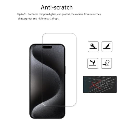 Screen Protector For iPhone15 Pro Max Tempered Glass Film with Easy Alignment Tool 3-Pack