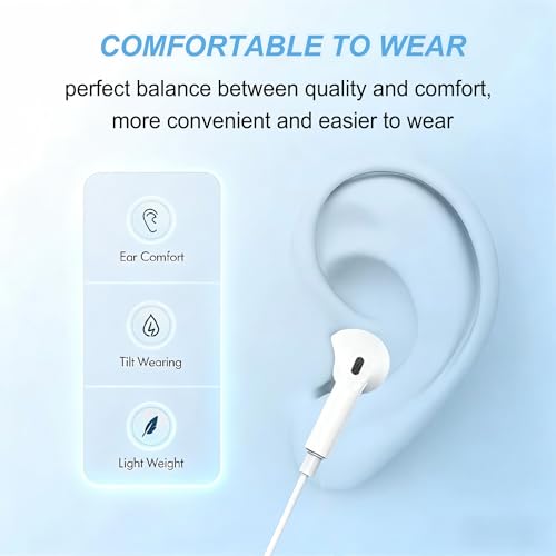 2 Pack USB C Wired Headphones for iPhone 17/16/15 Pro Max Earbuds