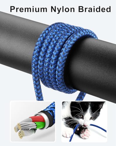 Right Angle iPhone Charger [Apple MFi Certified] iPhone Cable 10 FT, 2 Pack - color: Blue, size: 10FT