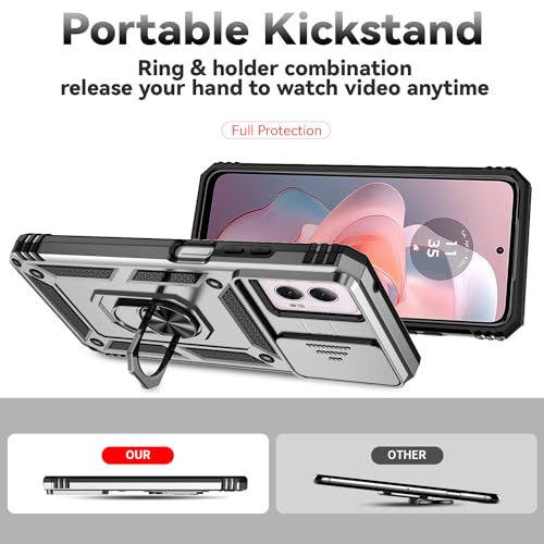 SunStory for Motorola Moto G Power 5G 2024 Case with Kickstand,Silver - color: Silver