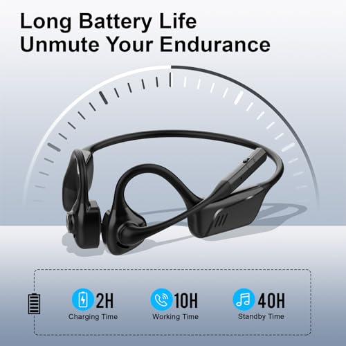 Open-Ear Headphones Bluetooth 5.1 with ENC Noise Canceling Mic - color: Black