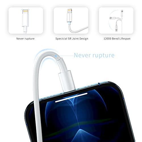 Nebite USB C to Lightning Cable 2Pack 6FT [MFi Certified] iPhone Charger Fast Charging Cable for iPhone 14 14 Pro Max 13 Pro Max 12 11 X XS XR 8 Plus, iPad, AirPods Pro - size: 2P6FT