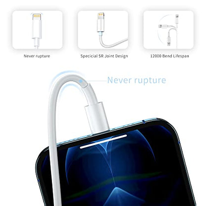 Nebite USB C to Lightning Cable 2Pack 6FT [MFi Certified] iPhone Charger Fast Charging Cable for iPhone 14 14 Pro Max 13 Pro Max 12 11 X XS XR 8 Plus, iPad, AirPods Pro - size: 2P6FT