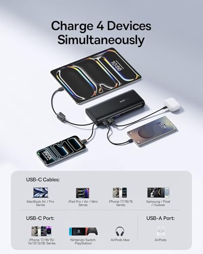 Baseus 25000mAh Power Bank, CCC Certified 145W Laptop Portable Charger
