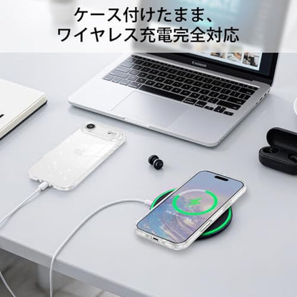 YINLAI Compatible with iPhone Air Case, Crystal Sparkle Anti-Yellowing Upgraded Full Camera Protection Supports Wireless Charging Slim Shockproof Protective Phone Cover (Clear Glitter) - color: Clear Glitter, size: iPhone Air 6.5"
