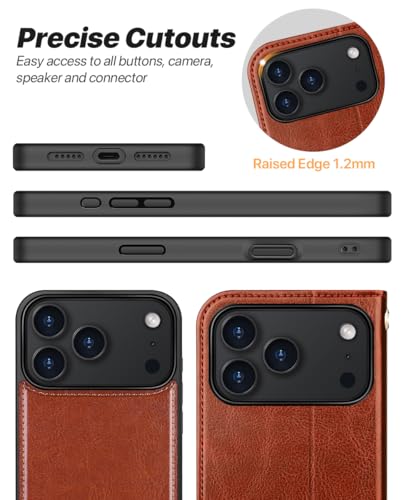 OCASE for iPhone 17 Pro Max Detachable Wallet Case with Card Holder, 2 in 1 PU Leather Flip Folio with RFID Blocking Stand Wrist Strap Shockproof Phone Cover 6.9 Inch 2025, Dark Brown - color: Dark Brown, size: iPhone 17 Pro Max