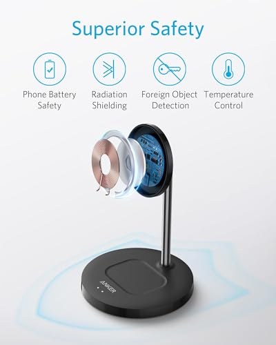 Anker PowerWave 2-in-1 MagSafe Compatible Wireless Charging Stand - color: Black