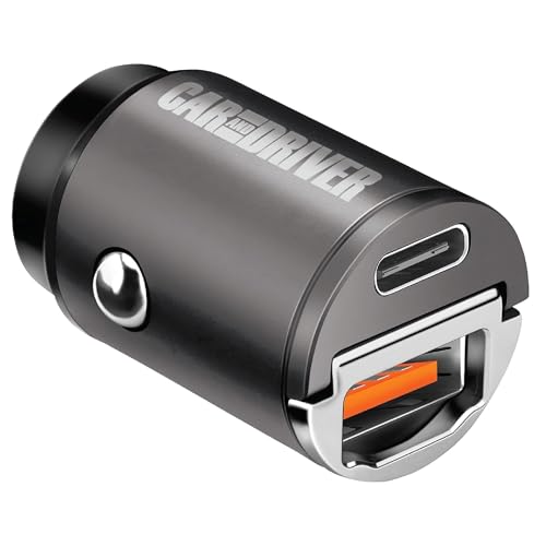 30W Dual-Port Cigarette Lighter USB Charger for iPhone & Samsung, USB-C & A