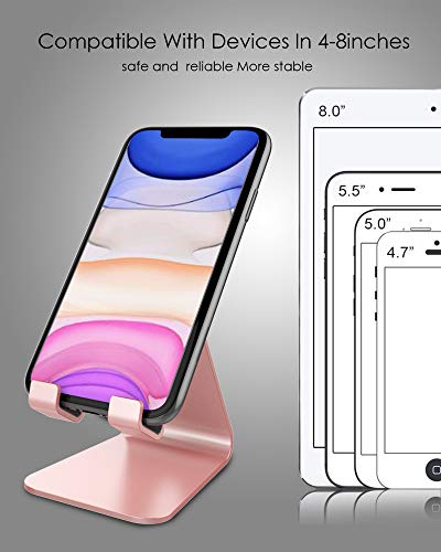 CreaDream Phone Stand Holder, Aluminum Phone Stand for Desk - color: Rose Gold