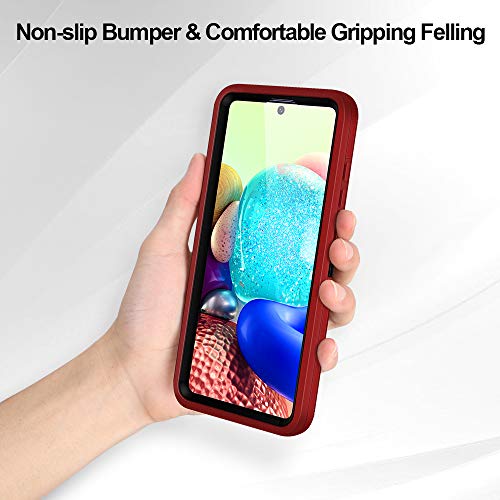 Jelanry for Samsung Galaxy A71 5G Case Heavy Duty & Rugged Cover, Red/Black | Dual-Layer Protective Hard Back Cover with Anti-Dust Scratch Raised Screen/Camera Lips Drop Protection for Outdoor Daily Use - color: Red