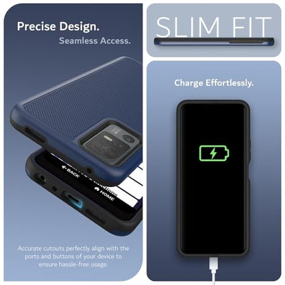 TUDIA MergeGrip for Jitterbug Smart 4 Case T608G, [Military Grade Drop Tested] Shockproof Protection Slim Rugged Dual Layer Heavy Duty Phone Cases for Senior - Indigo Blue - color: Indigo Blue