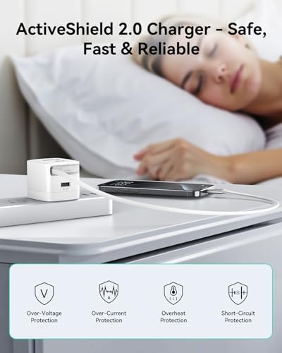USB-C Charger Block, 30W Max GaN 2 Port Fast Charging w/Built-in Retractable C Cable & Foldable Plug, PD/PPS for iPhone 16Pro Max/16/Pixel 9 pro/Galaxy/iPad/MacBook,Compact Travel Charger - color: 30W*White