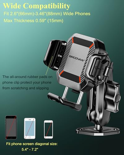 BRCOVAN Anti-Theft Phone Mount Holder with Vibration Dampener, 1s Locking