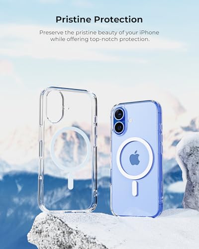 Crystal Fit Magnetic Clear Case for iPhone 16 Plus, Compatible with MagSafe, Anti Yellowing, Slim Protective Cover (for iPhone 16 Plus) - size: iPhone 16 Plus